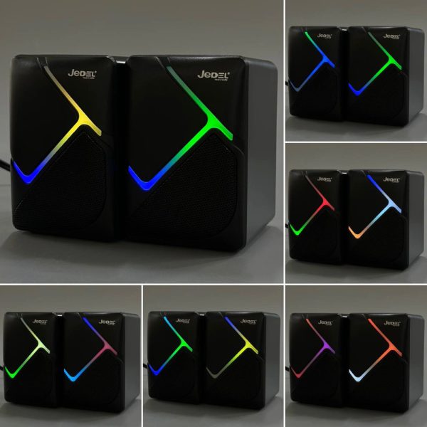 Колонка компьютерная Jedel S-526 с RGB подсветкой (USB+3.5mm)