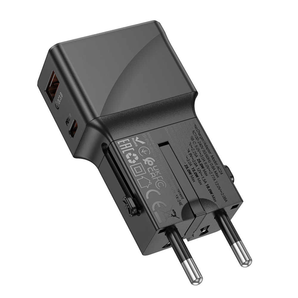Сетевое зарядное устройство Hoco AC24 Mini universal travel (1C1A) PD25W+QC3.0