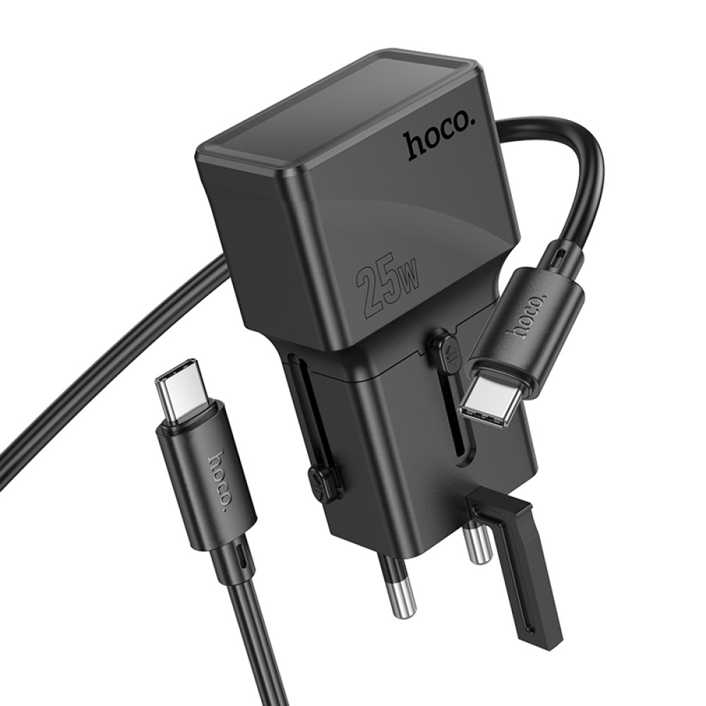 Сетевое зарядное устройство Hoco AC24 Mini universal travel PD25W+QC3.0 Type-C to Type-C (EU,US,UK,AUS)