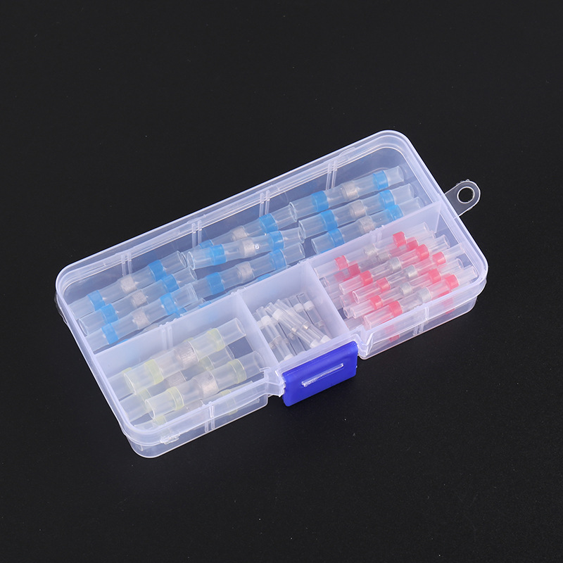 50x Термоусаживаемая гильза термоусадка с оловом припоем, набор термоусадочный соединитель провода