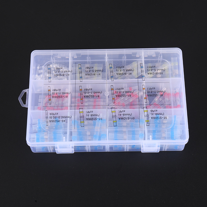 200x Термоусаживаемая гильза термоусадка с оловом припоем, набор термоусадочный соединитель провода