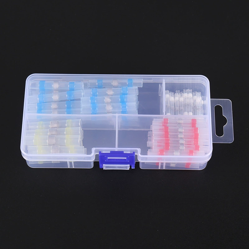 100x Термоусаживаемая гильза термоусадка с оловом припоем, набор термоусадочный соединитель провода