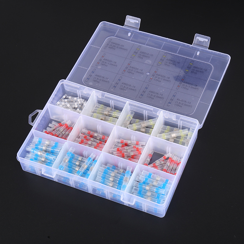 200x Термоусаживаемая гильза термоусадка с оловом припоем, набор термоусадочный соединитель провода