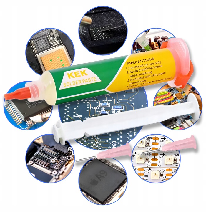 Флюс паяльная паста для KEK NC-218-ASM 10 мл + поршень 2 иглы