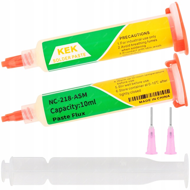 Флюс паяльная паста для KEK NC-218-ASM 10 мл + поршень 2 иглы